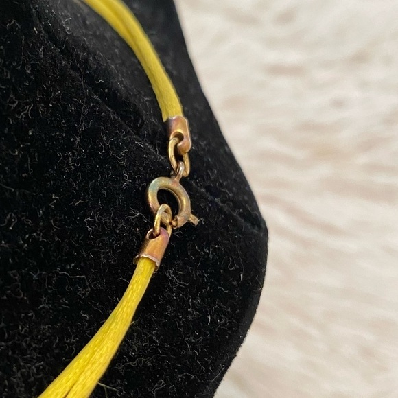 Vintage 90s Cheerful Yellow Embroidered Necklace - Picture 6 of 12